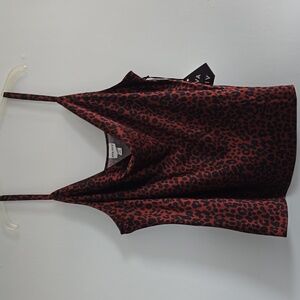 Ava & Viv Leopard Print Satin Cami Top size 1X